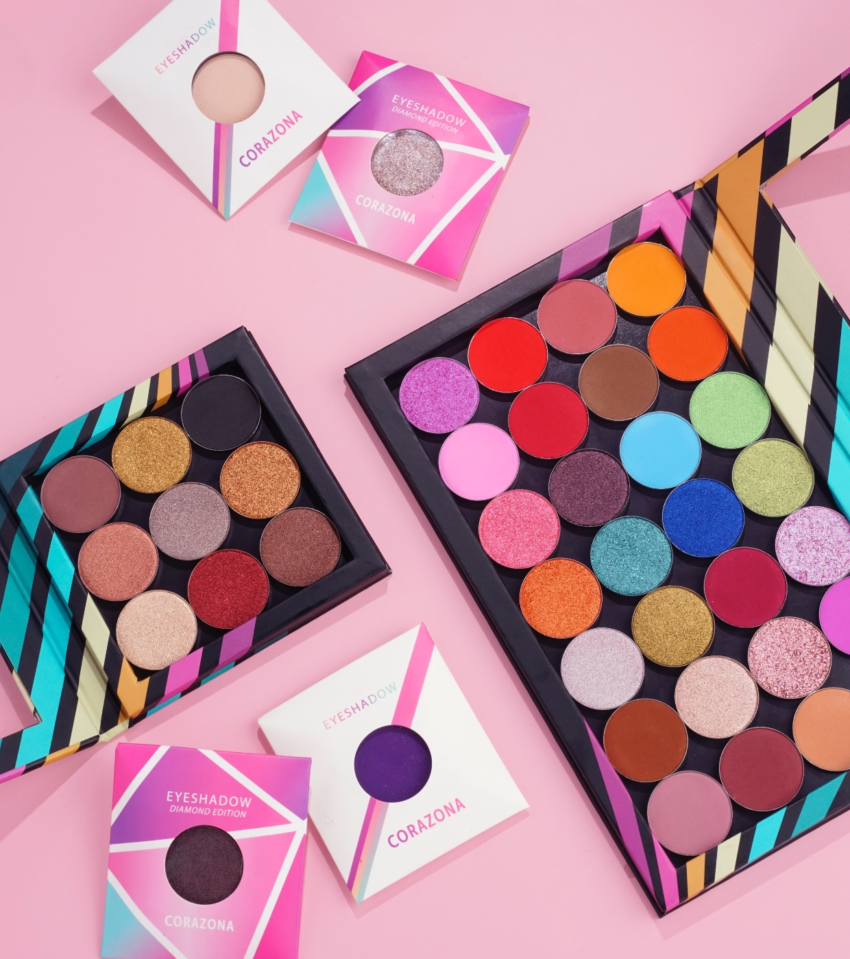 Tavolozza Magnetica Allwon Con Motivo Sirena - Per Trucco, Con Specchio E 30 Adesivi Metallici, Argento - Foto 9