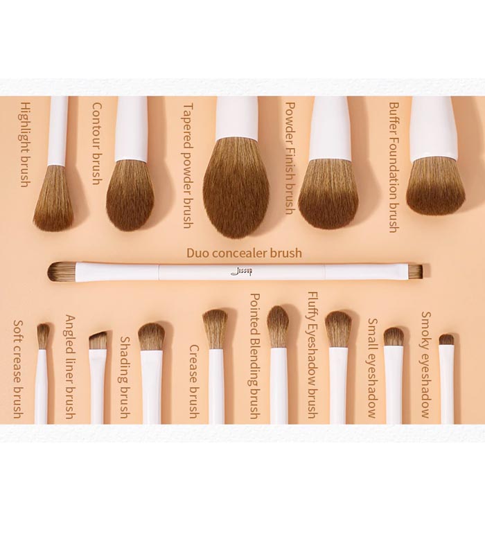 Jessup Beauty - *Makeup Lover Collection* - Set di pennelli 14 pezzi -  T329: Light Gray