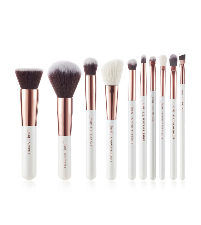 Acquistare Jessup Beauty - Set di 10 pennelli - T216: White/Rose Gold