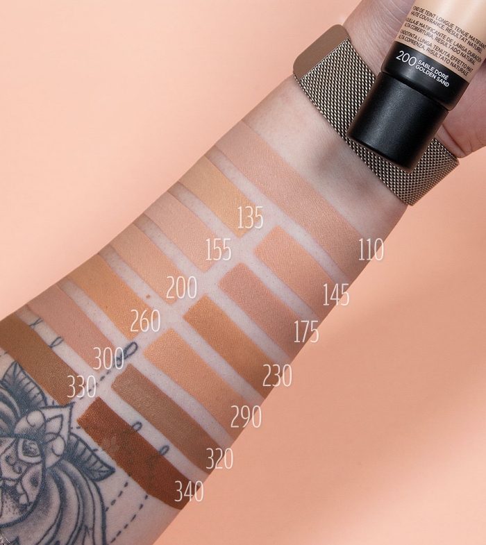 l oreal infaillible fondotinta swatches