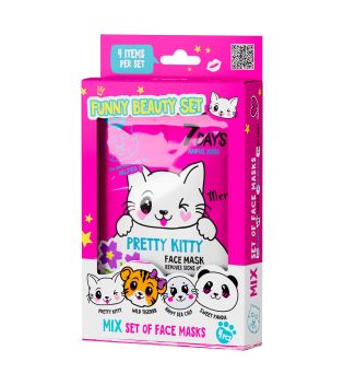 7DAYS - Set maschera facciale Funny Beauty Pretty Kitty Mix