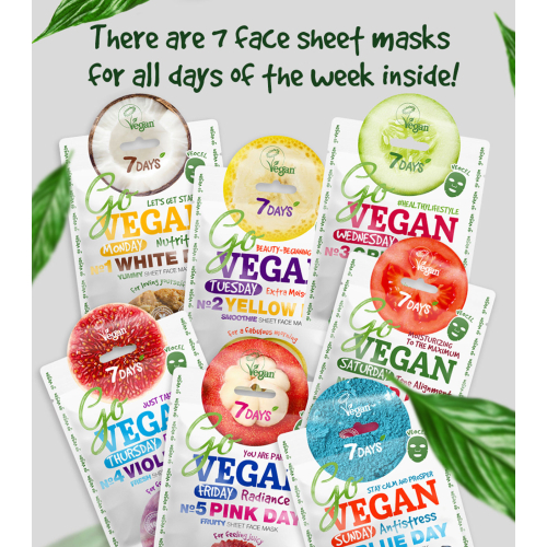 7DAYS - Set maschera facciale Go Vegan Healthy Week Colour Diet