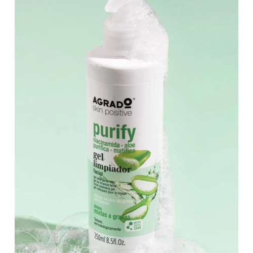 Agrado - Gel detergente viso Purify - Pelle mista e grassa