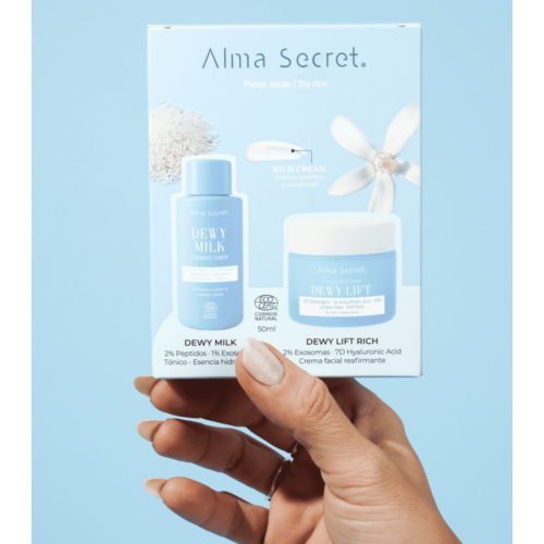 Alma Secret - Mini Set Dewy Milk & Dewy Lift Rich Cream - Pelle da normale a secca