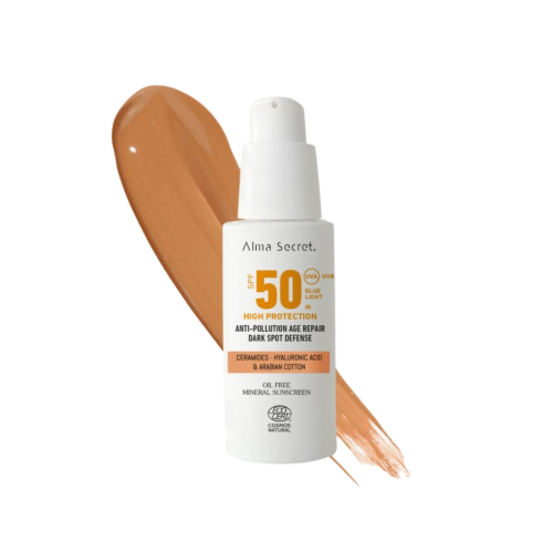 Alma Secret - Crema solare viso SPF50 con colore - Golden