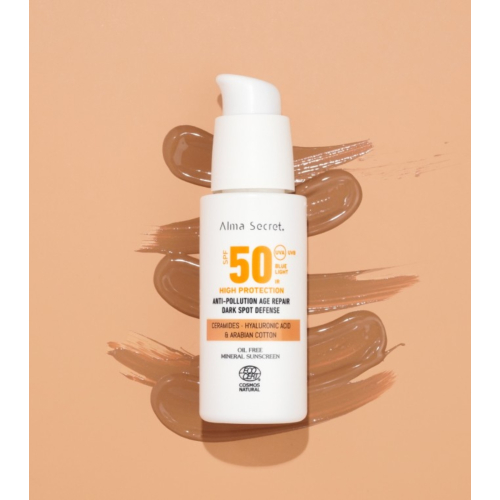 Alma Secret - Crema solare viso SPF50 con colore - Golden