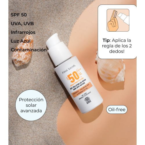 Alma Secret - Crema solare viso SPF50 con colore - Golden