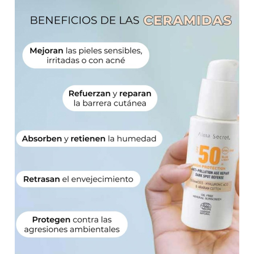 Alma Secret - Crema solare viso SPF50 con colore - Sabbia
