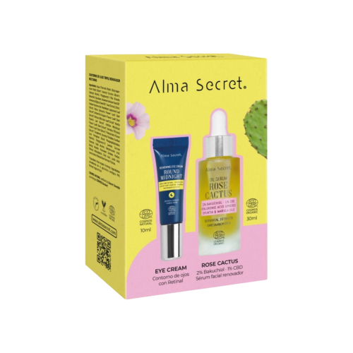 Alma Secret - Set contorno occhi Round Midnight + Siero viso Rose Cactus
