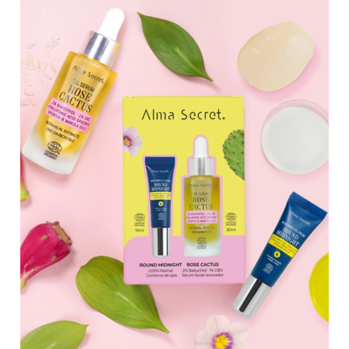 Alma Secret - Set contorno occhi Round Midnight + Siero viso Rose Cactus