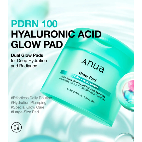 Anua - Formato di dischetti PDRN 100 Hyaluronic Acid Glow