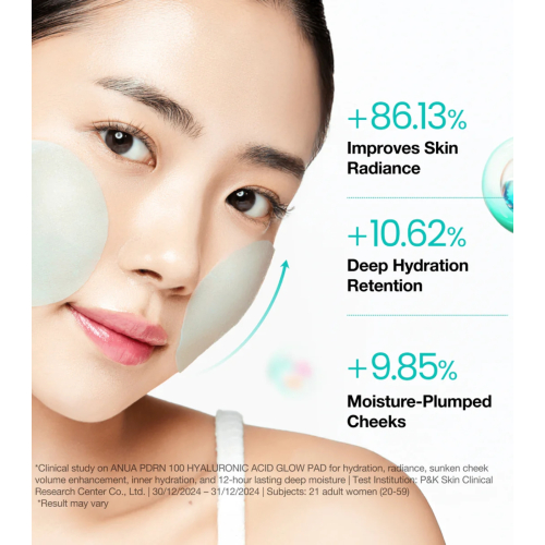 Anua - Formato di dischetti PDRN 100 Hyaluronic Acid Glow