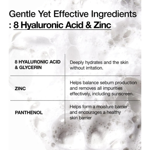 Anua - Detergente Viso Schiumogeno con Acido Ialuronico 8 Hyaluronic Acid Hydrating Gentle