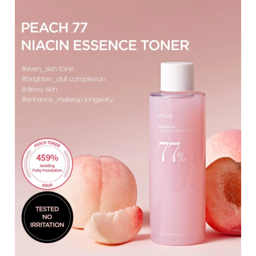 Anua - Lozione viso idratante con estratto di pesca al 77% e niacinamide