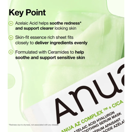 Anua - Maschera facciale anti-imperfezioni AZ Complex + CICA