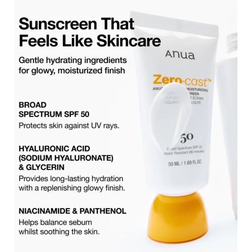 Anua - Protezione solare viso Zero-cast SPF50+ PA++++