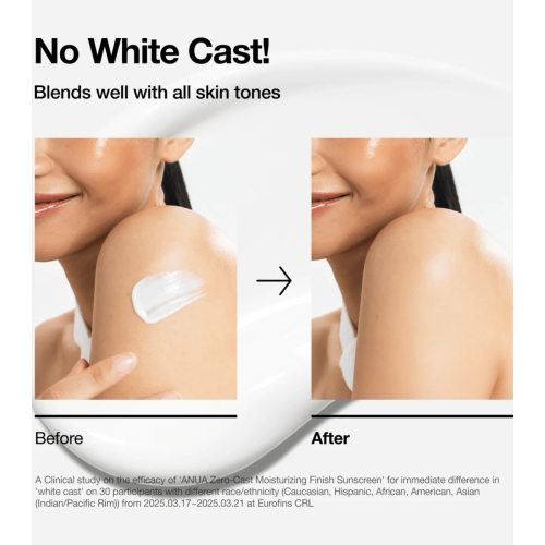 Anua - Protezione solare viso Zero-cast SPF50+ PA++++