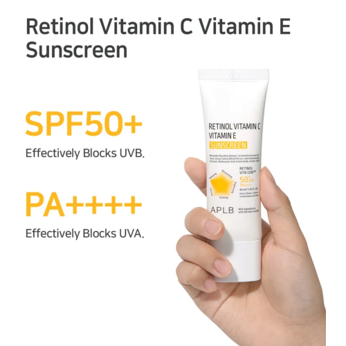 APLB - Protezione solare per il viso Retinol Vitamin C Vitamin E SPF50+ PA++++