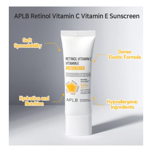 APLB - Protezione solare per il viso Retinol Vitamin C Vitamin E SPF50+ PA++++