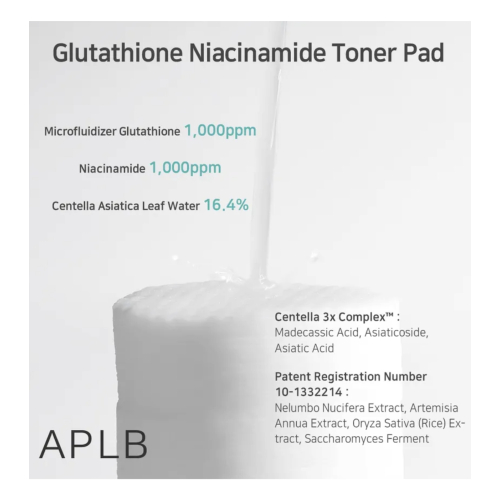 APLB - Dischetti tonificanti idratanti per il viso Glutathione Niacinamide - 60pads