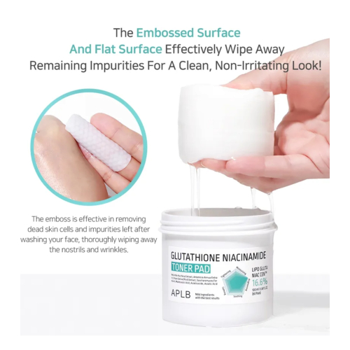 APLB - Dischetti tonificanti idratanti per il viso Glutathione Niacinamide - 60pads