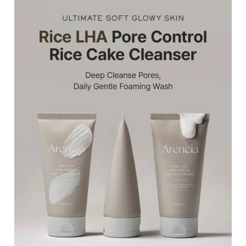 Arencia - Detergente viso Rice + LHA Pore Control Rice Cake