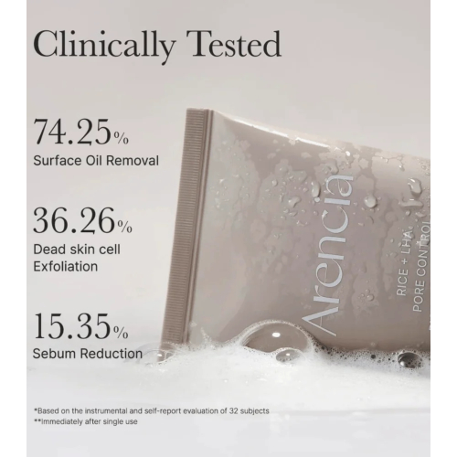 Arencia - Detergente viso Rice + LHA Pore Control Rice Cake