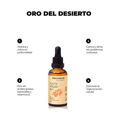 Arganour - Olio di Argan Biologico puro al 100%.