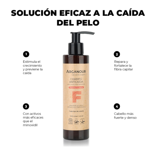 Arganour - Shampoo anticaduta - Tutti i tipi di capelli