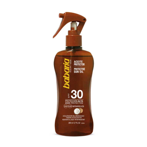 Babaria - Olio abbronzante spray al cocco 200ml - SPF30