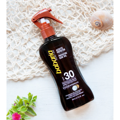 Babaria - Olio abbronzante spray al cocco 200ml - SPF30