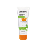 Babaria - Crema viso fluida protezione solare SPF50 + 75ml - Pelle sensibile e atopica