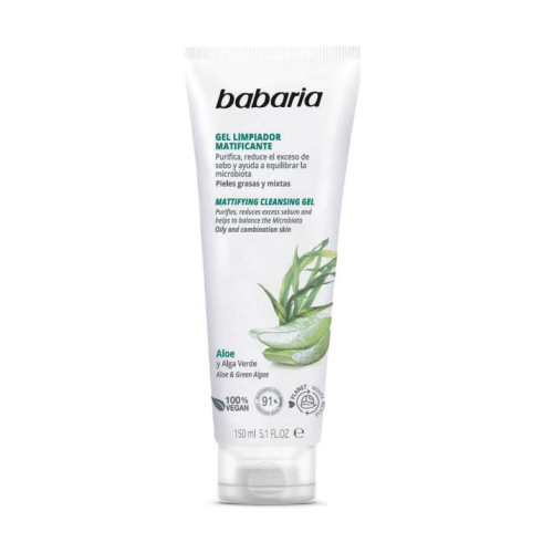 Babaria - Gel Detergente Viso Opacizzante - Aloe e Alga Verde
