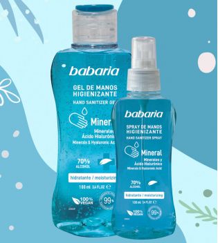 Babaria - Spray Mani Idroalcolico - Minerali e Acido Ialuronico