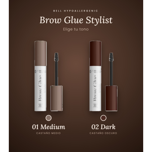 Bell HYPOAllergenic - Gel per sopracciglia Brow Glue - 02: Dark