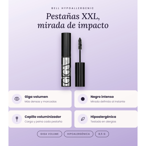 Bell HYPOAllergenic - Mascara per ciglia Giga Volume - 01: Black
