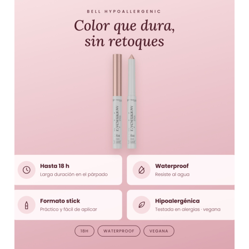 Bell HYPOAllergenic - Ombretto in stick 18h Waterproof - 01: Rose