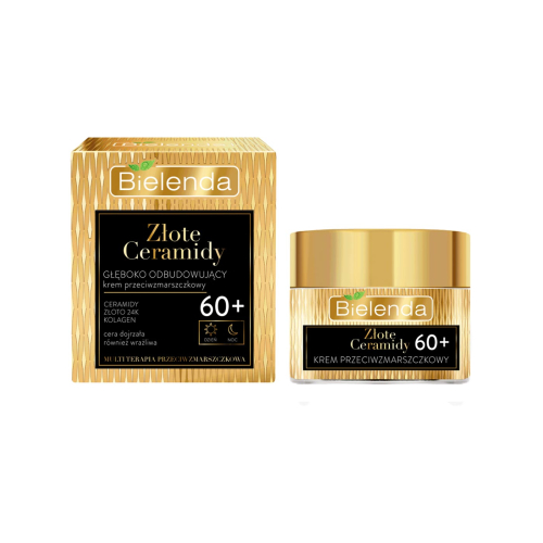 Bielenda - *Golden Ceramides* - Crema Viso Antirughe Giorno e Notte Ristrutturazione Profonda - Età 60+