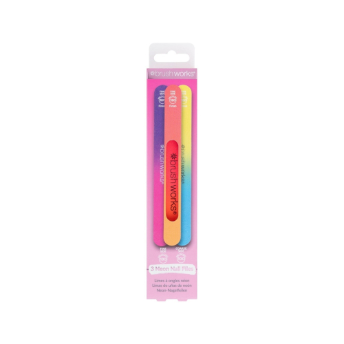 Brushworks - Set di 3 lime per unghie Neon