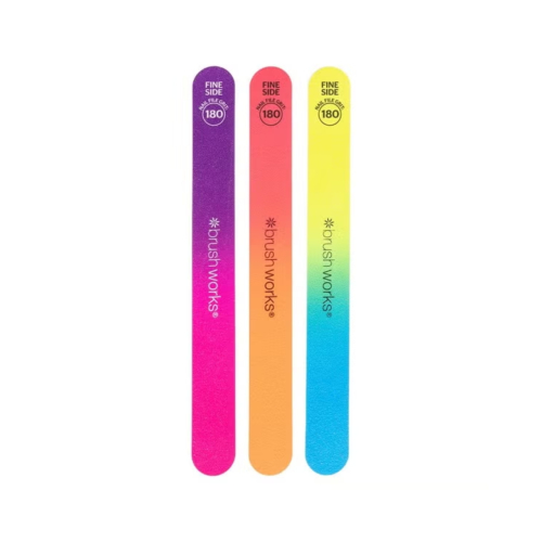 Brushworks - Set di 3 lime per unghie Neon