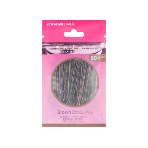Brushworks - Set di 50 forcine Bobby Pins - Marrone