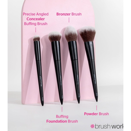 Brushworks - Set di pennelli Buff and Blend Face Set