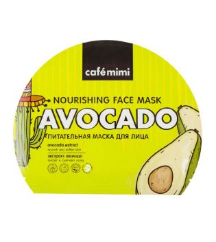 Café Mimi - Maschera viso in tessuto nutriente - Avocado