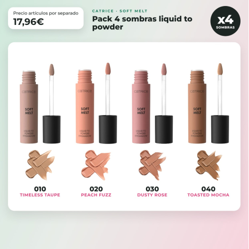 Catrice - Confezione di 4 ombre liquide liquid to powder Soft Melt