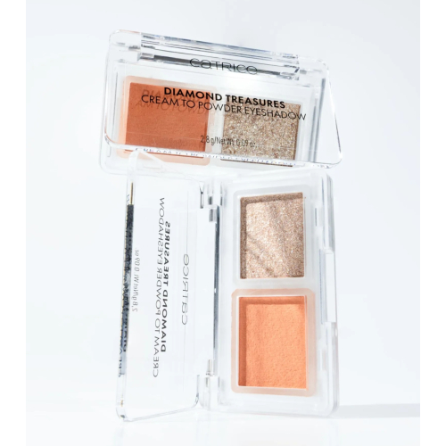 Catrice - Palette di ombre crema in polvere Diamond Treasures - 050: Peach Gleam