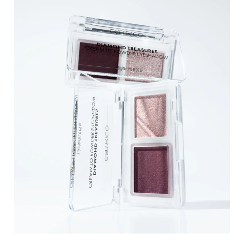 Catrice - Palette di ombre crema in polvere Diamond Treasures - 060: Burgundy Glitz