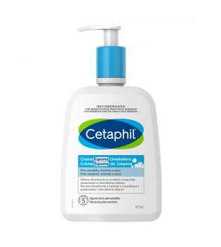Cetaphil - Crema detergente viso schiumogena per pelli sensibili, da normali a secche - 473 ml