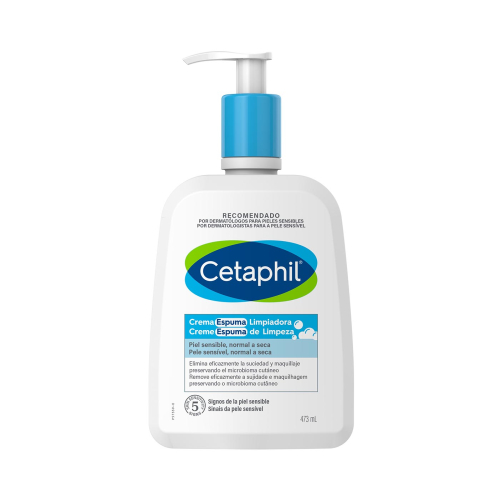 Cetaphil - Crema detergente viso schiumogena per pelli sensibili, da normali a secche - 473 ml