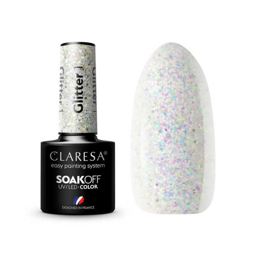 Claresa - Smalto semipermanente Soak off - 01: Glitter