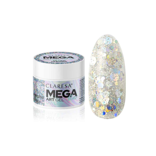Claresa - Gel per decorazione unghie Megastar - Silver Flicker